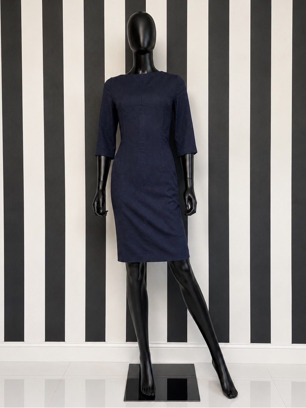 Boss Navy Midi Sheath Dress